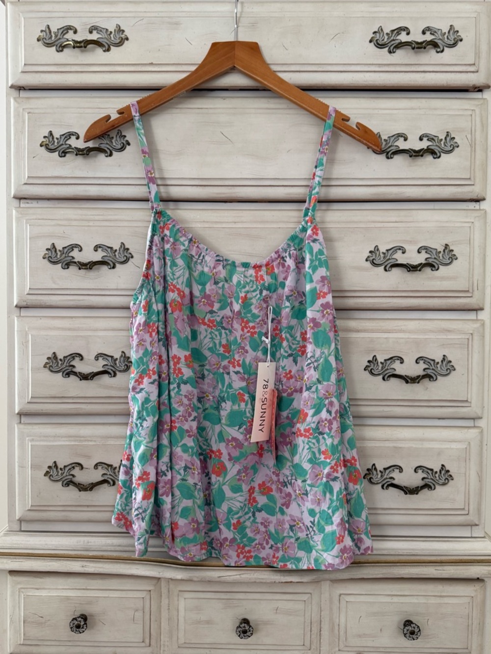 78&Sunny Solana Mist Floral Fairy Cami Top